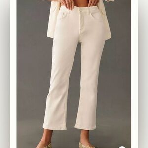 Pilcro The Yaya Mid-Rise Crop Flare Jeans 28 White Coastal